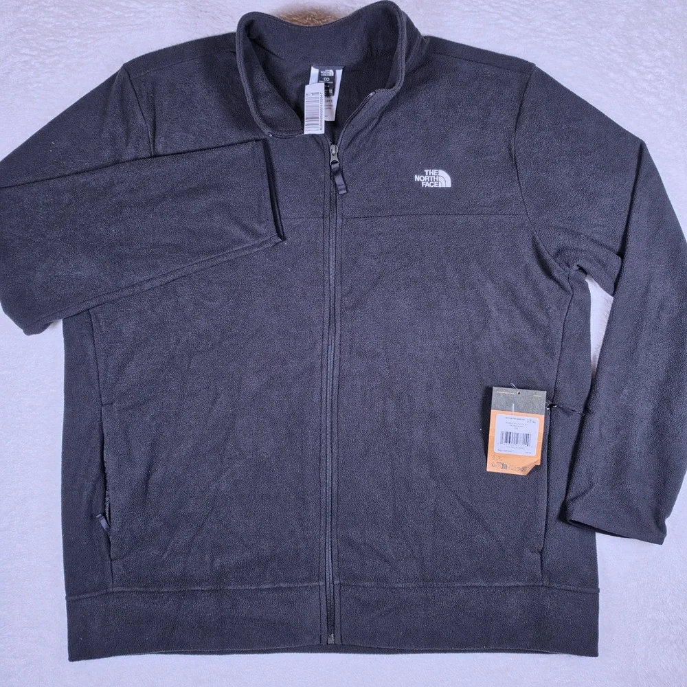 The North Face Anchor Full Zip Mens XXL Black L/S Circular Design NF0A87RH4H0